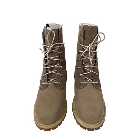 Timberland Roll Top Boots Womens 8 Light Brown Nubuck Warm Lined Fleece WP - Picture 9 of 14